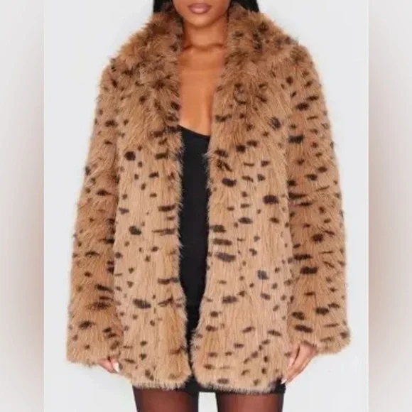 PLT Cheetah Faux Fur Midi Coat Size M NWT - Picture 1 of 6